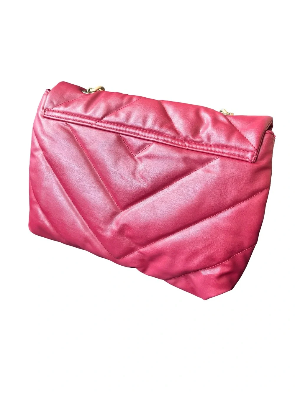 Quilted Pink Chain-Handle Shoulder Bag